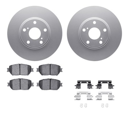 DYNAMIC FRICTION CO 4512-76111, Geospec Rotors with 5000 Advanced Brake Pads includes Hardware, Silver 4512-76111